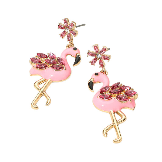Pink Flamingo 🦩 Dangle Earrings