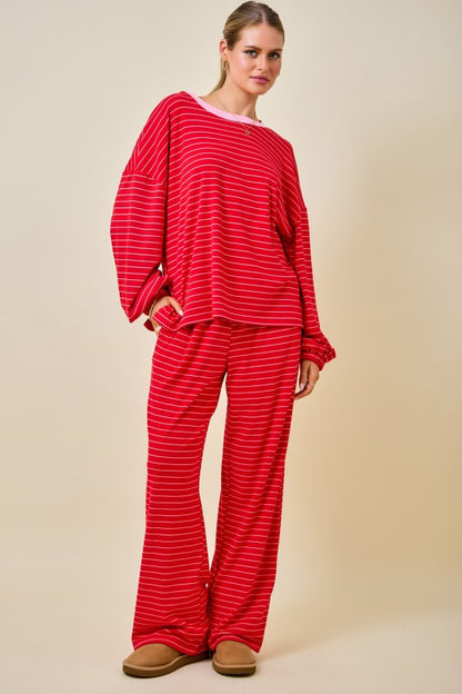 The Sweet Thing Striped Lounge Set - Milo & Lily Boutique