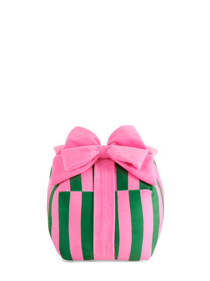 Shiraleah Green & Pink Stripe Gift Box Medium Pillow
