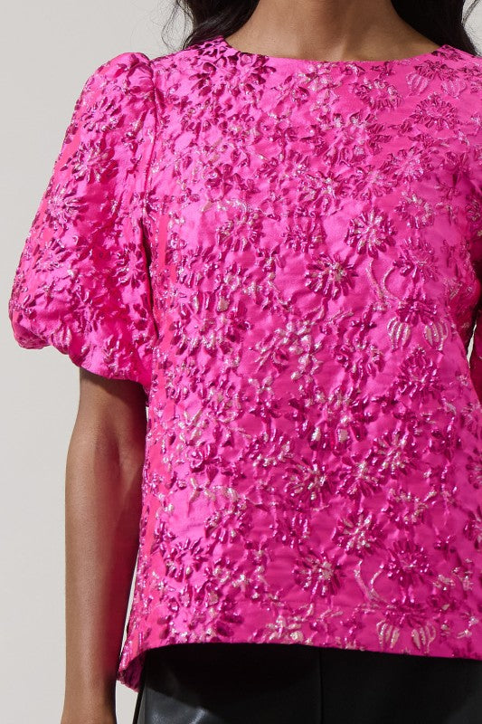 Harrington Jacquard Floral Joi Bubble Top