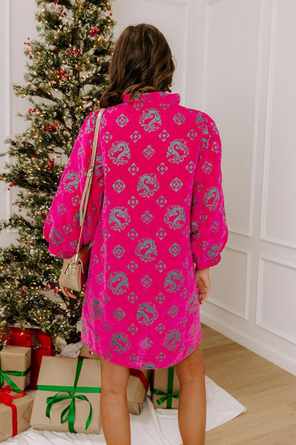 The Frosted Rosé Jacquard Dress