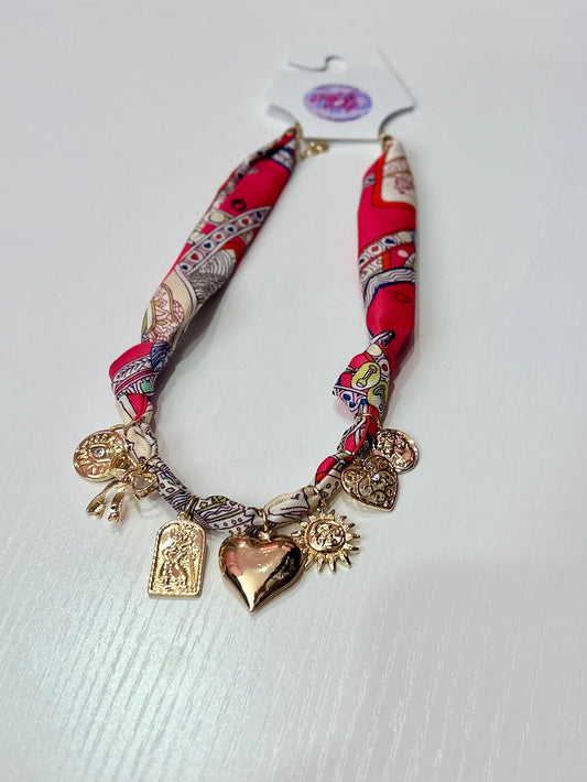 The Fuchsia Charm Twilly Necklace