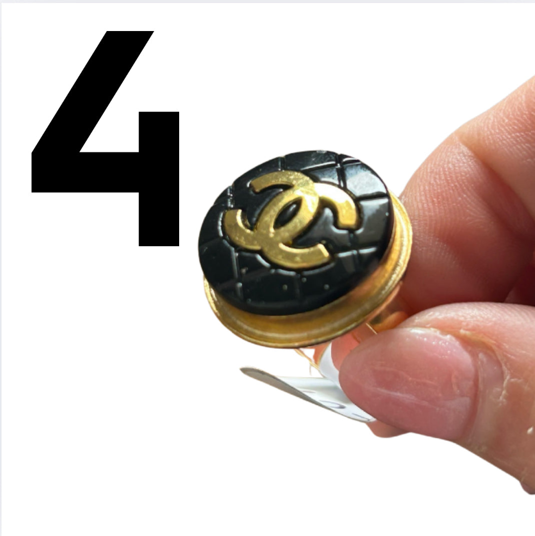 Upcycled Authentic Vintage Chanel Button Rings & Necklaces
