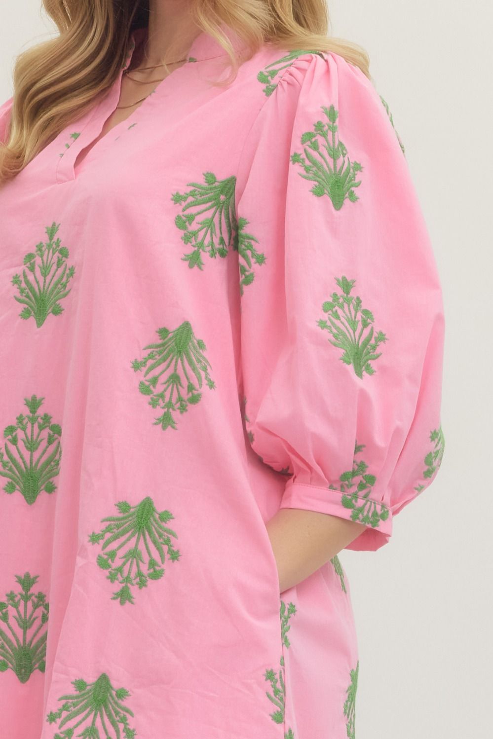 Pink Floral Puff Sleeve Mini Dress - Milo & Lily Boutique