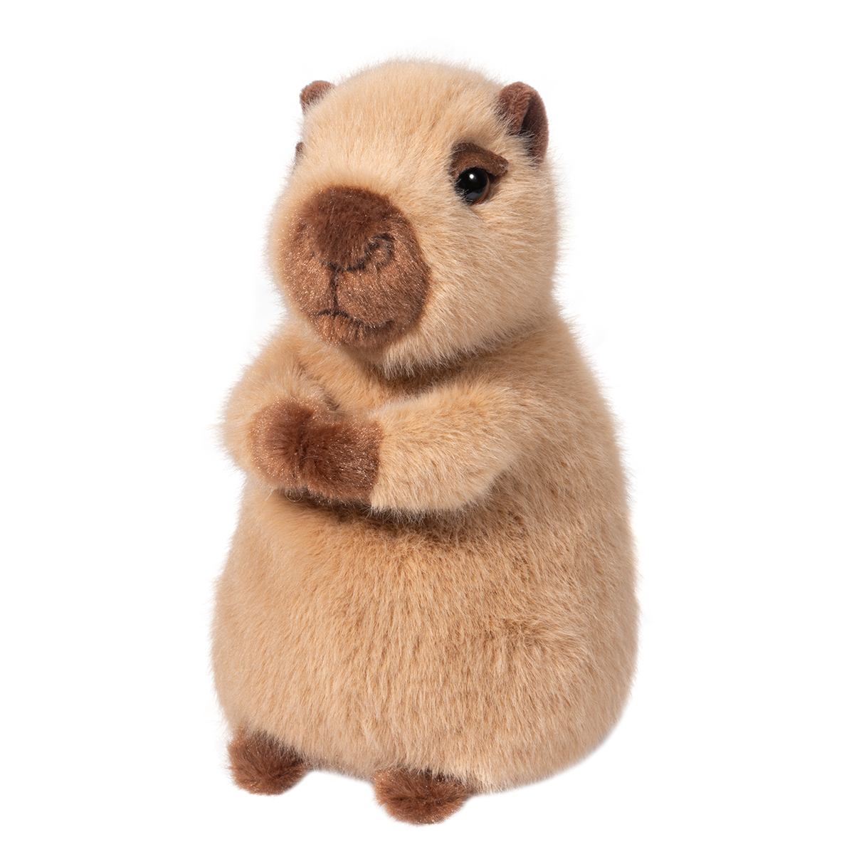 Plush toy of a capybara on a white background