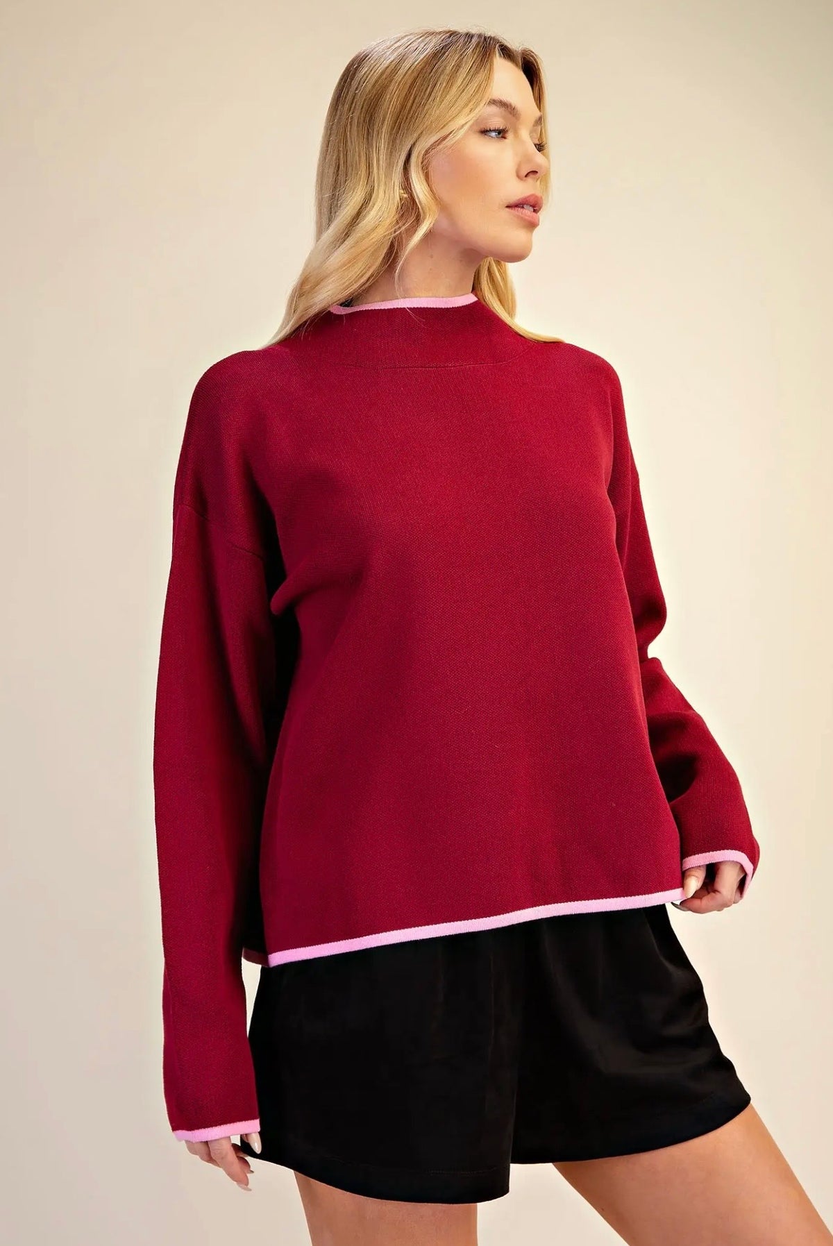 Cherry on Top Contrast Sweater