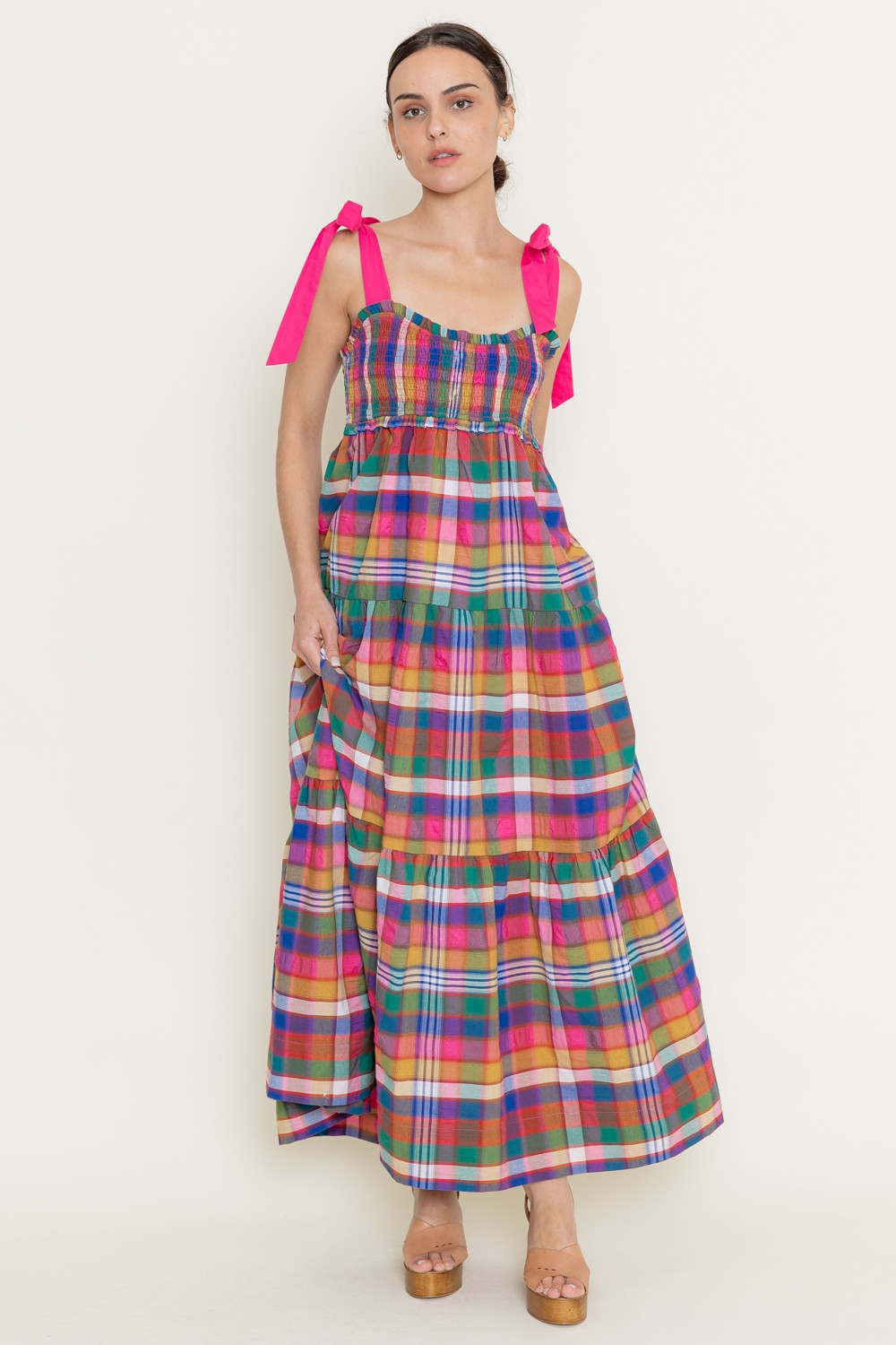 tartan plaid maxi dress Tartan Wool maxi Dress, Plaid Wool Dress, Swing Wool Dress, Long Sleeve Wool Dress, Fit and Flare Dress, Custom Dress, Xiaolizi 4610