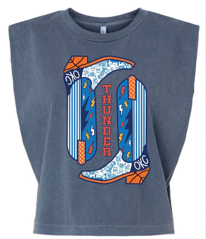OKC Thunder Boots Muscle Tank - Milo & Lily Boutique