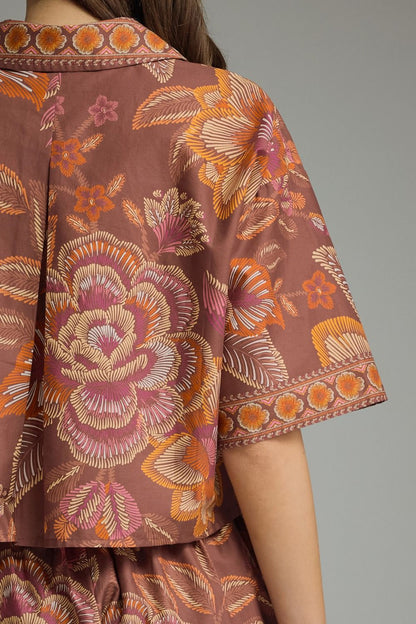 Desert Darling Floral Two Piece Skort Set – Terracotta