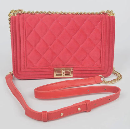 💎 Velvet Luxe Quilted Crossbody – Cobalt & Ruby Edition 💎