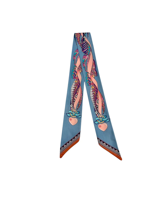 Blue/Heart Twilly Scarf