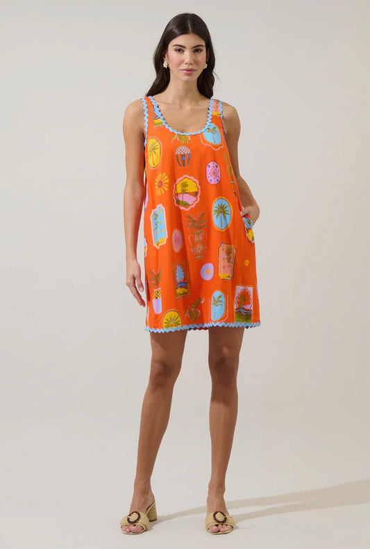 Maury Postcard Auriel Shift Mini Dress - Milo & Lily Boutique