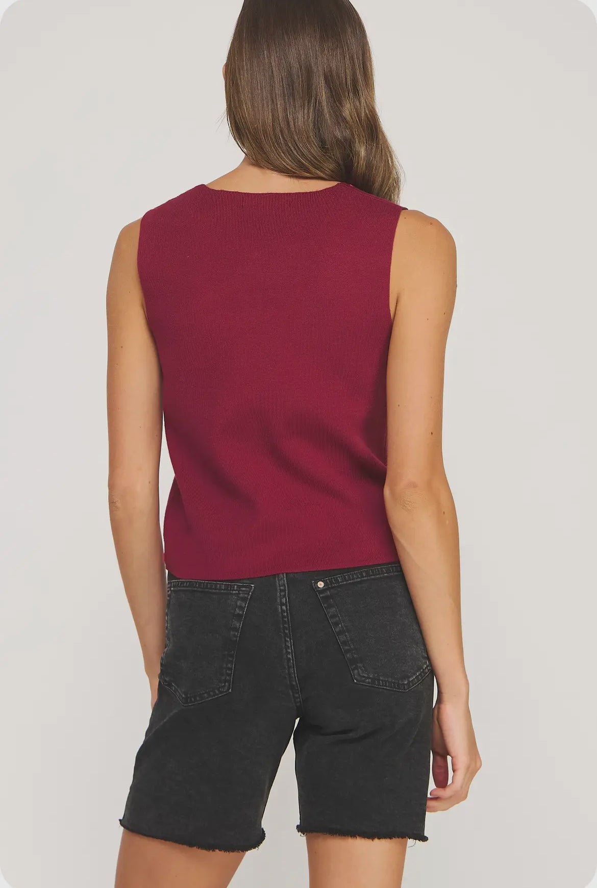 Berry Embroidered Vest Top