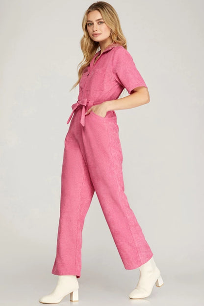 Barbie Pink Corduroy Jumpsuit - Milo & Lily Boutique