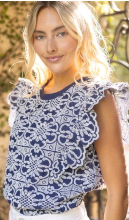 The Santorini Lace Top - Milo & Lily Boutique