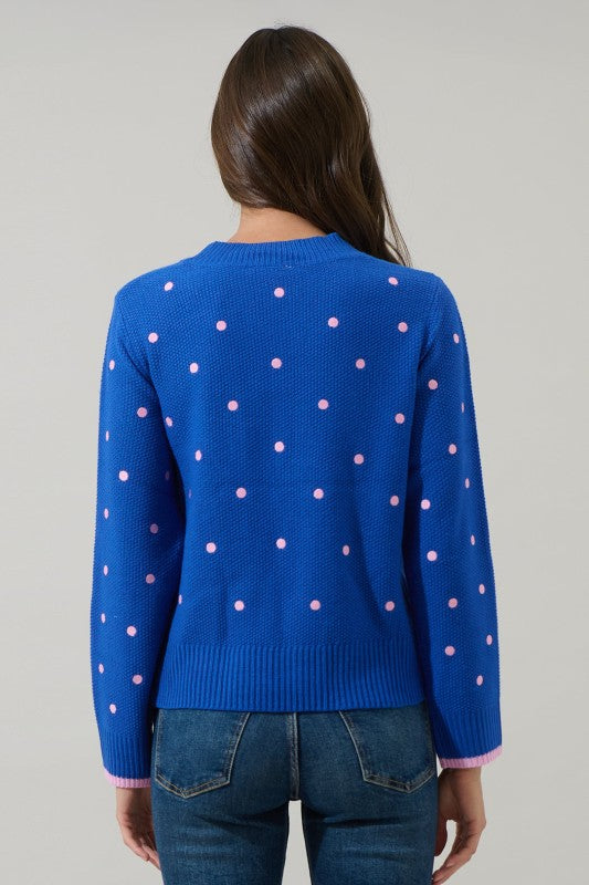 Luxie Polka Dot Contrast Sweater