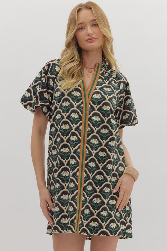 Deco Clover Shift Dress