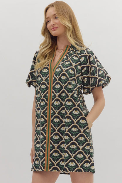 Deco Clover Shift Dress