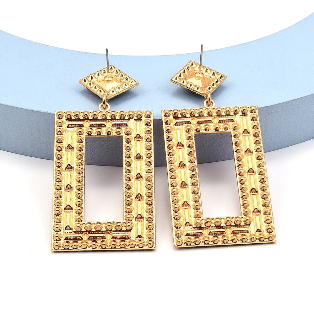 Geometric Gem Statement Earrings: Fushisa