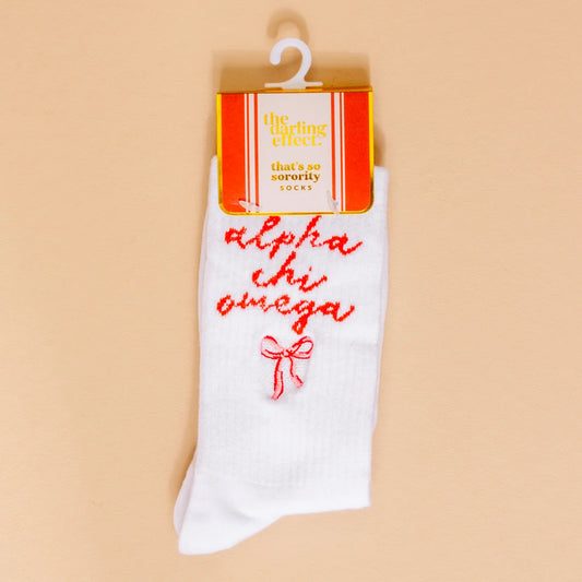 Sorority Embroidered Crew Socks - Milo & Lily Boutique