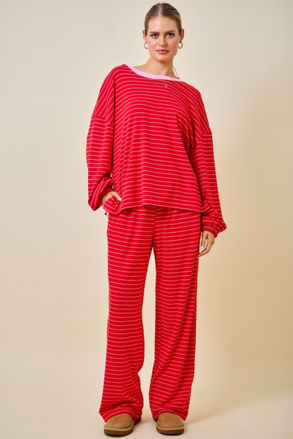 The Sweet Thing Striped Lounge Set - Milo & Lily Boutique
