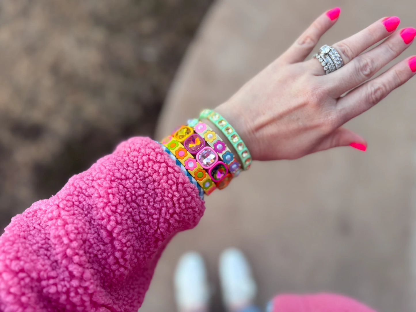 Elise Pink and Orange Bracelet