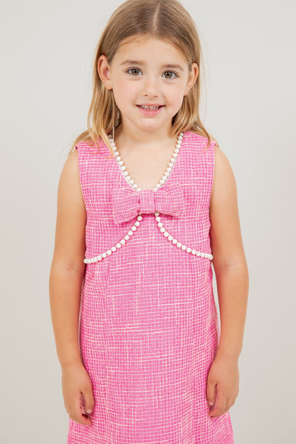 Elle Pink Pearl Tweed Dress (Kids) Mommy & Me