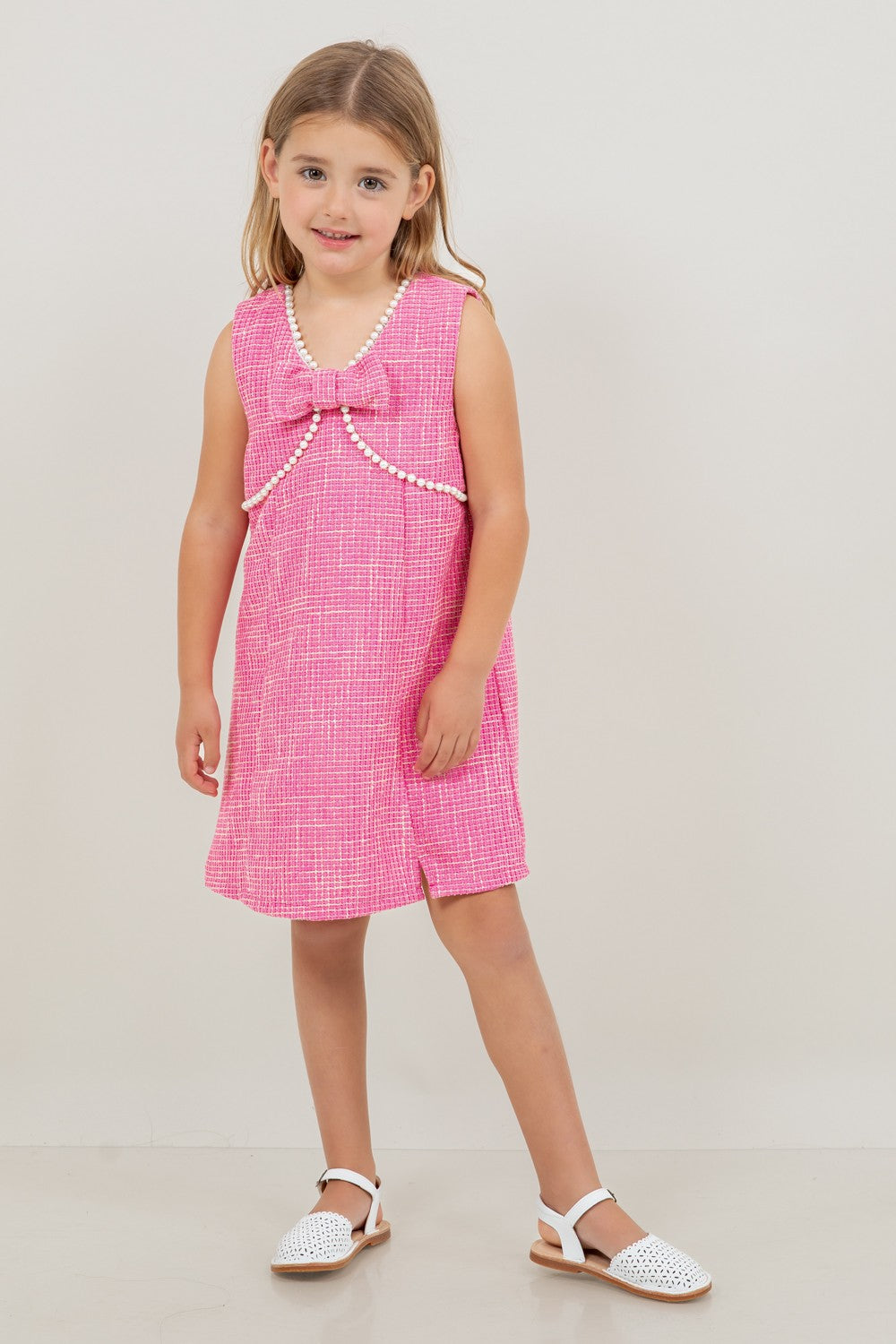 Elle Pink Pearl Tweed Dress (Kids) Mommy & Me