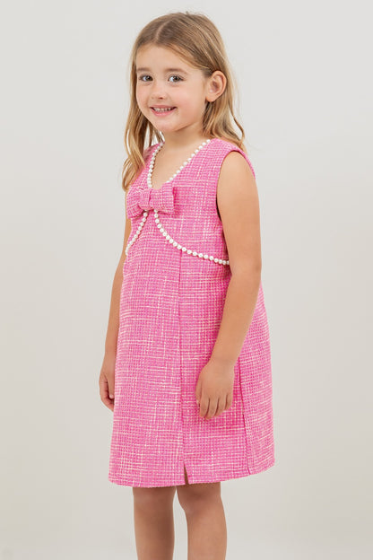 Elle Pink Pearl Tweed Dress (Kids) Mommy & Me