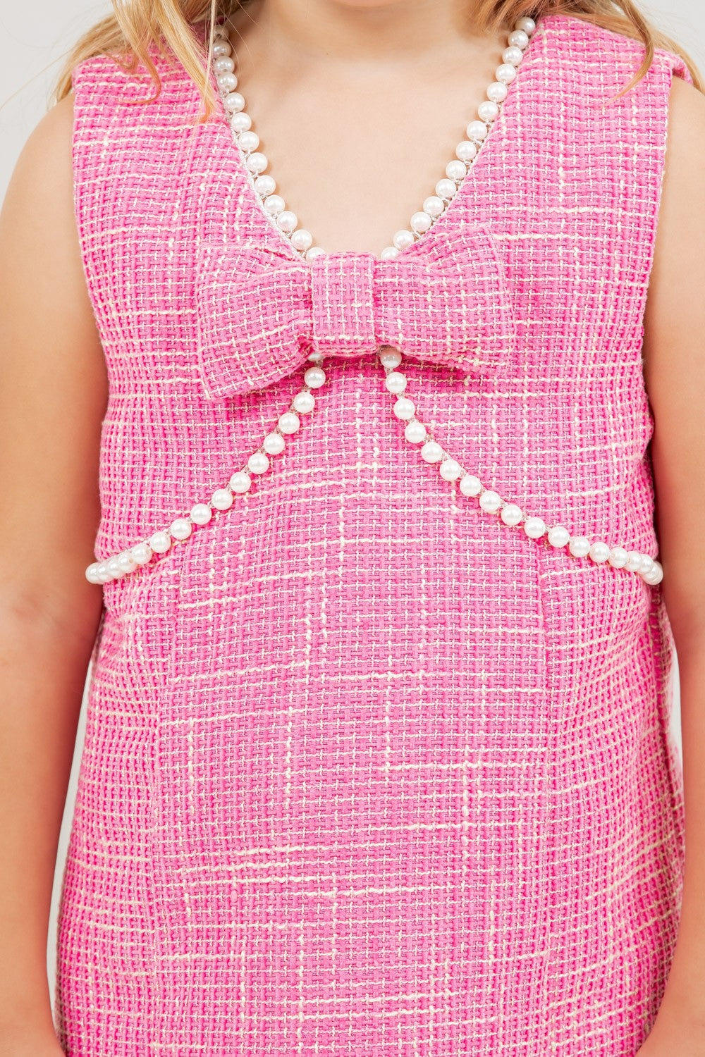 Elle Pink Pearl Tweed Dress (Kids) Mommy & Me