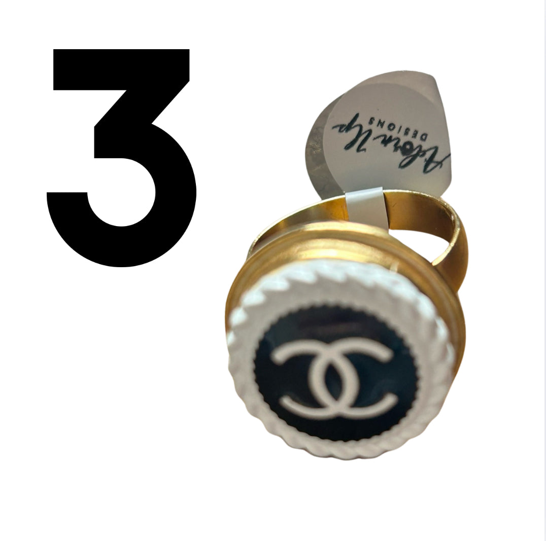 Upcycled Authentic Vintage Chanel Button Rings & Necklaces