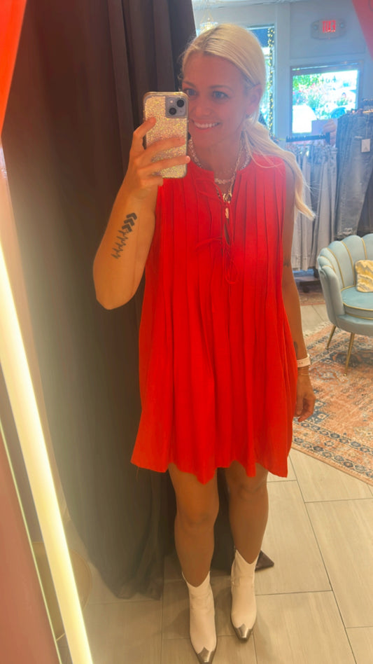 The Easy Street Tie Dress (Red or Black)