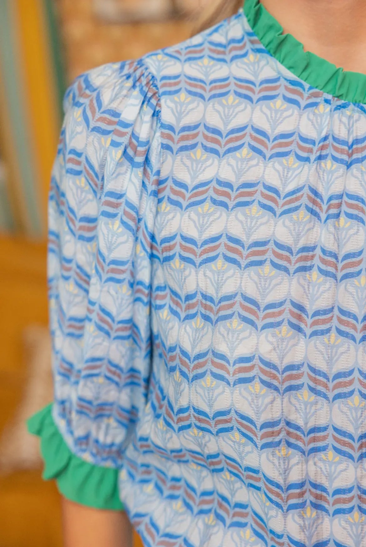 Birds of a Feather Pattern Print Blouse