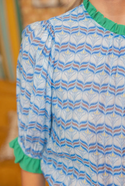 Birds of a Feather Pattern Print Blouse