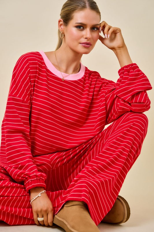 The Sweet Thing Striped Lounge Set - Milo & Lily Boutique