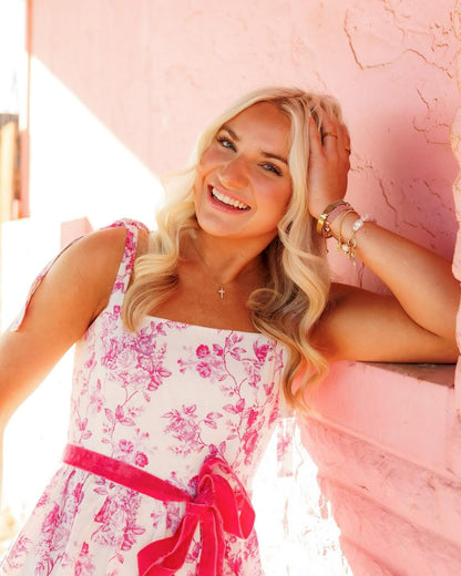 Penny Lane Plum Tiered Floral Midi Dress
