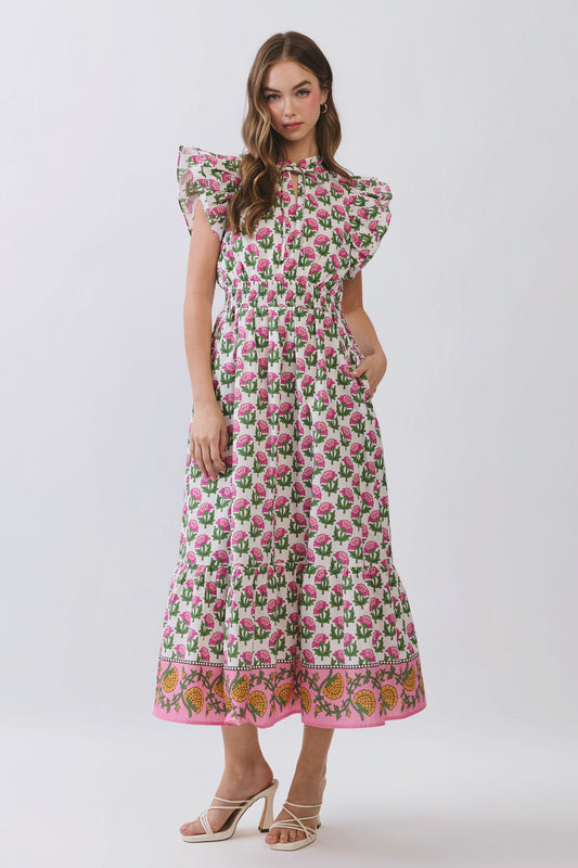 The Rosalie Garden Midi Dress - Milo & Lily Boutique