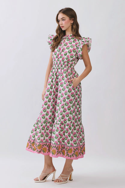 The Rosalie Garden Midi Dress - Milo & Lily Boutique