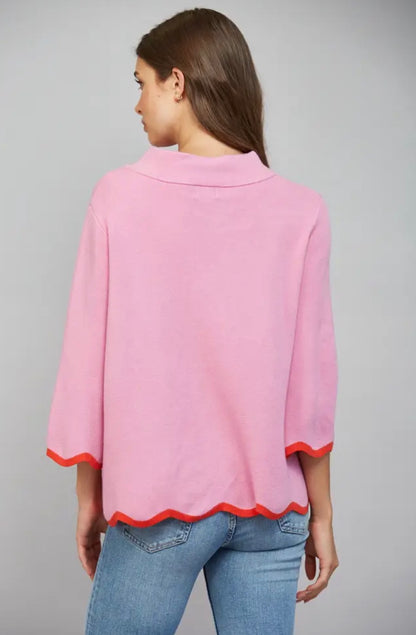Pretty in Pink Scallop Sweater