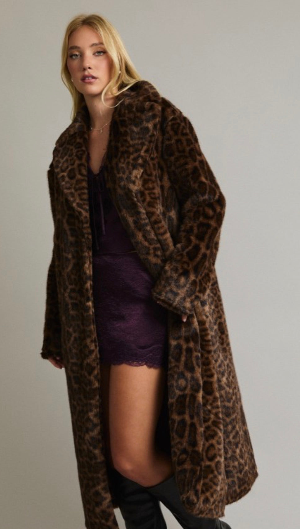 After Dark Leopard Faux Fur Coat