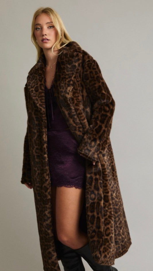 After Dark Leopard Faux Fur Coat