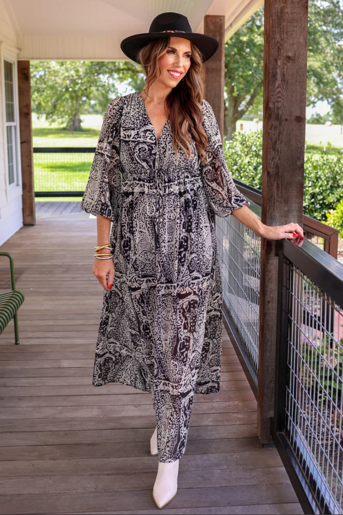 Raegan Paisley Print Maxi Dress - Milo & Lily Boutique