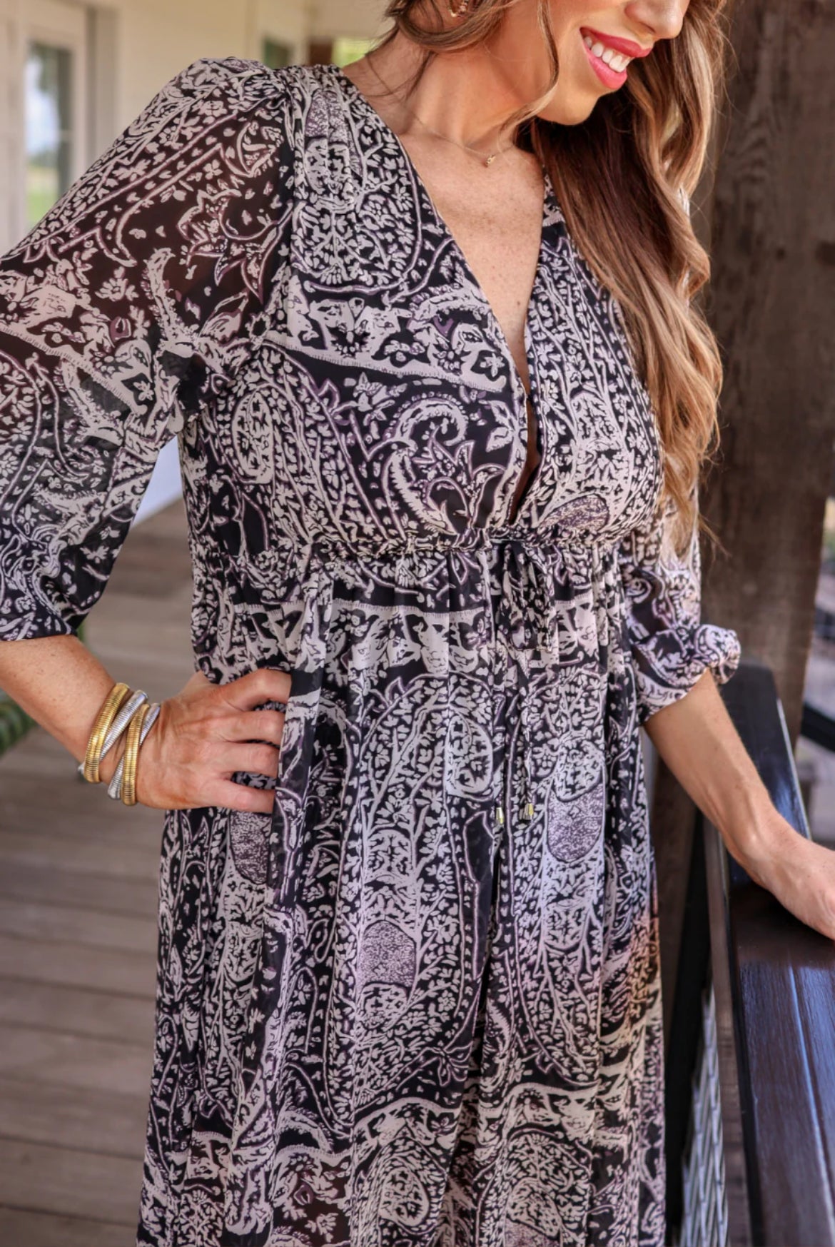 Raegan Paisley Print Maxi Dress - Milo & Lily Boutique