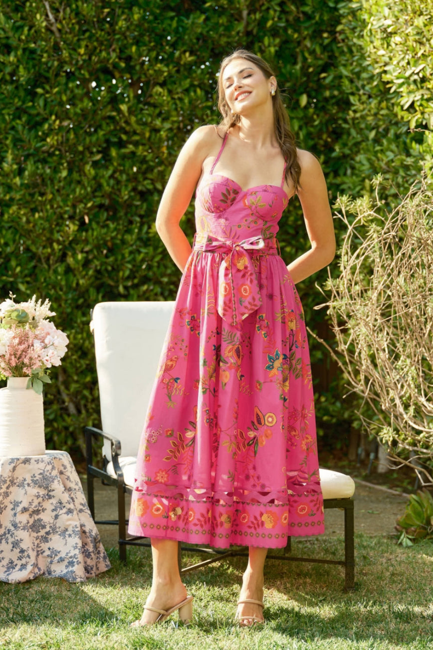 Hot Pink Aruba Vacay Print Maxi Dress