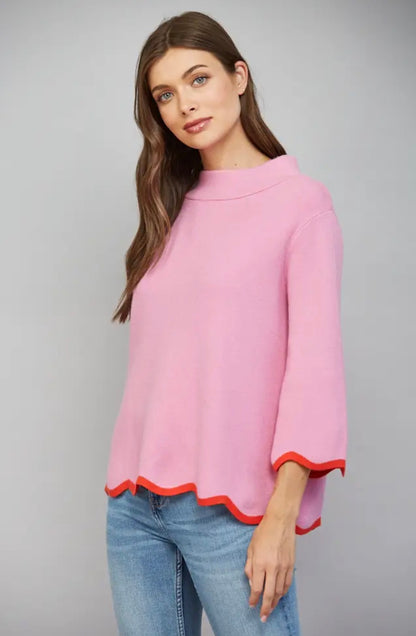 Pretty in Pink Scallop Sweater