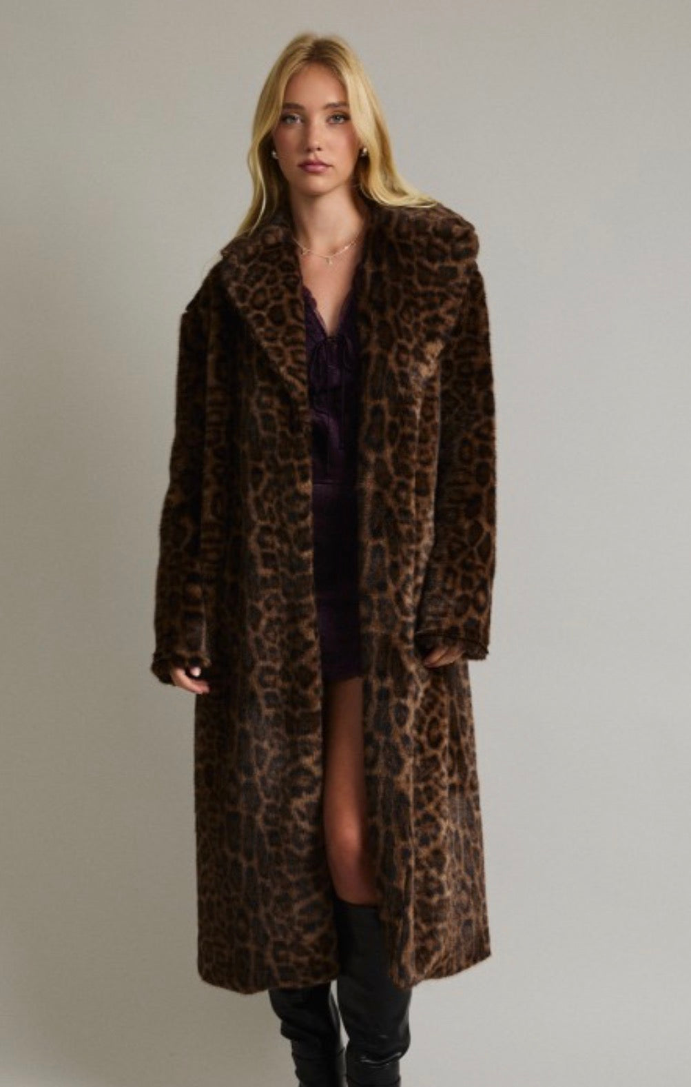 After Dark Leopard Faux Fur Coat
