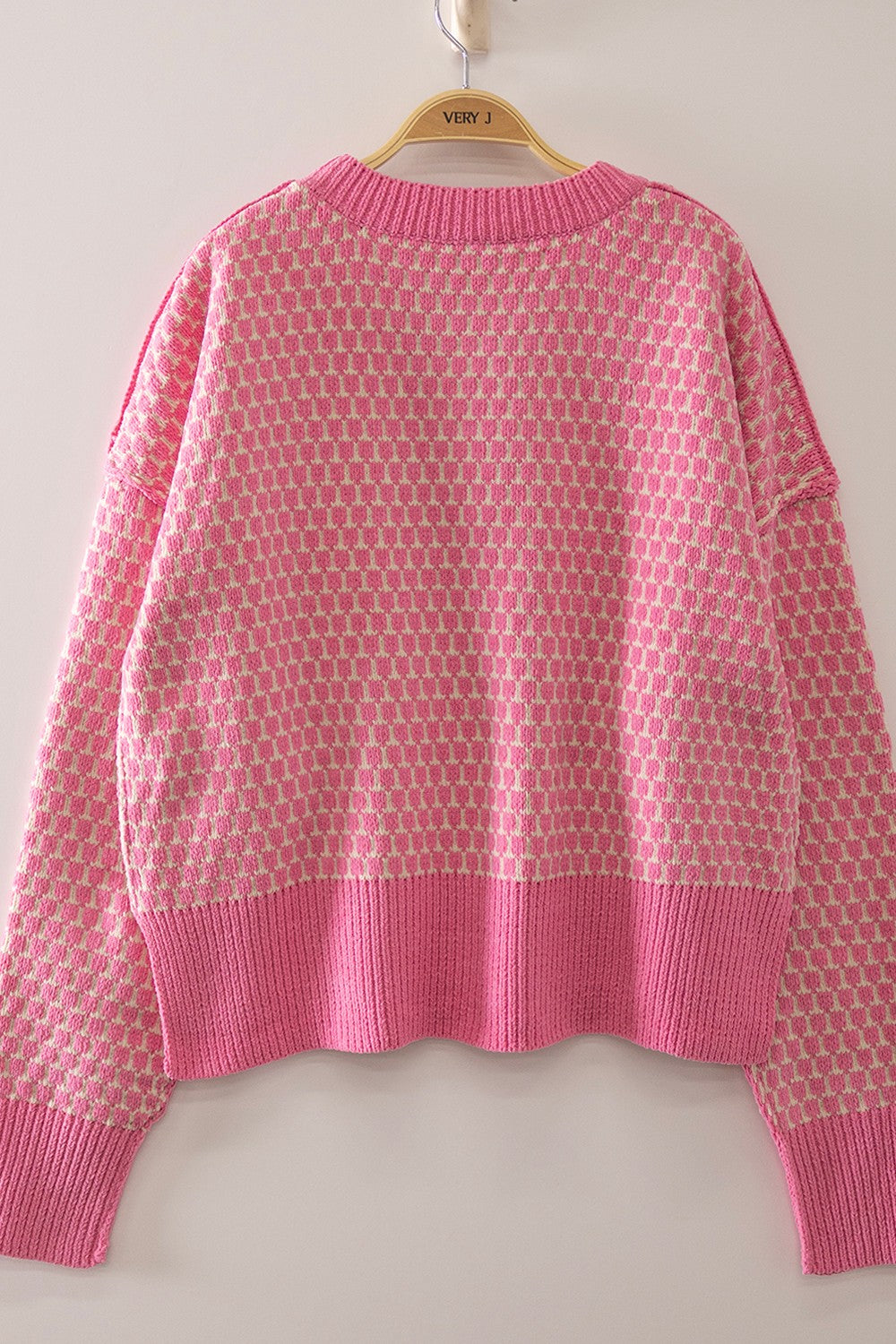 Confetti Check Sweater (Seafoam, Bubblegum & Orange)