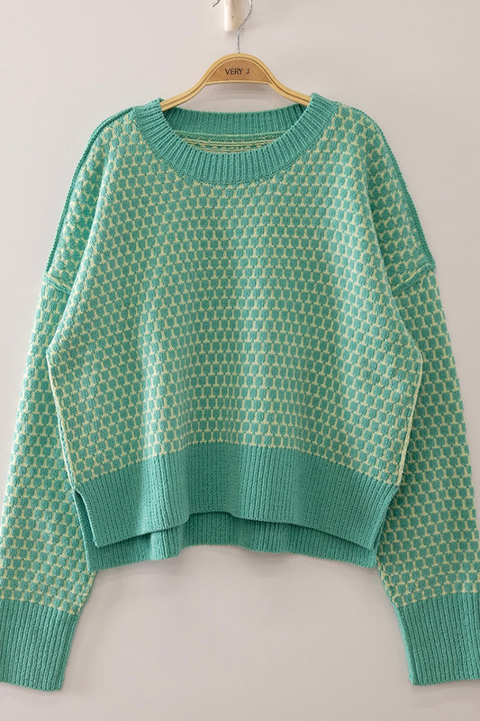 Confetti Check Sweater (Seafoam, Bubblegum & Orange) - Milo & Lily Boutique