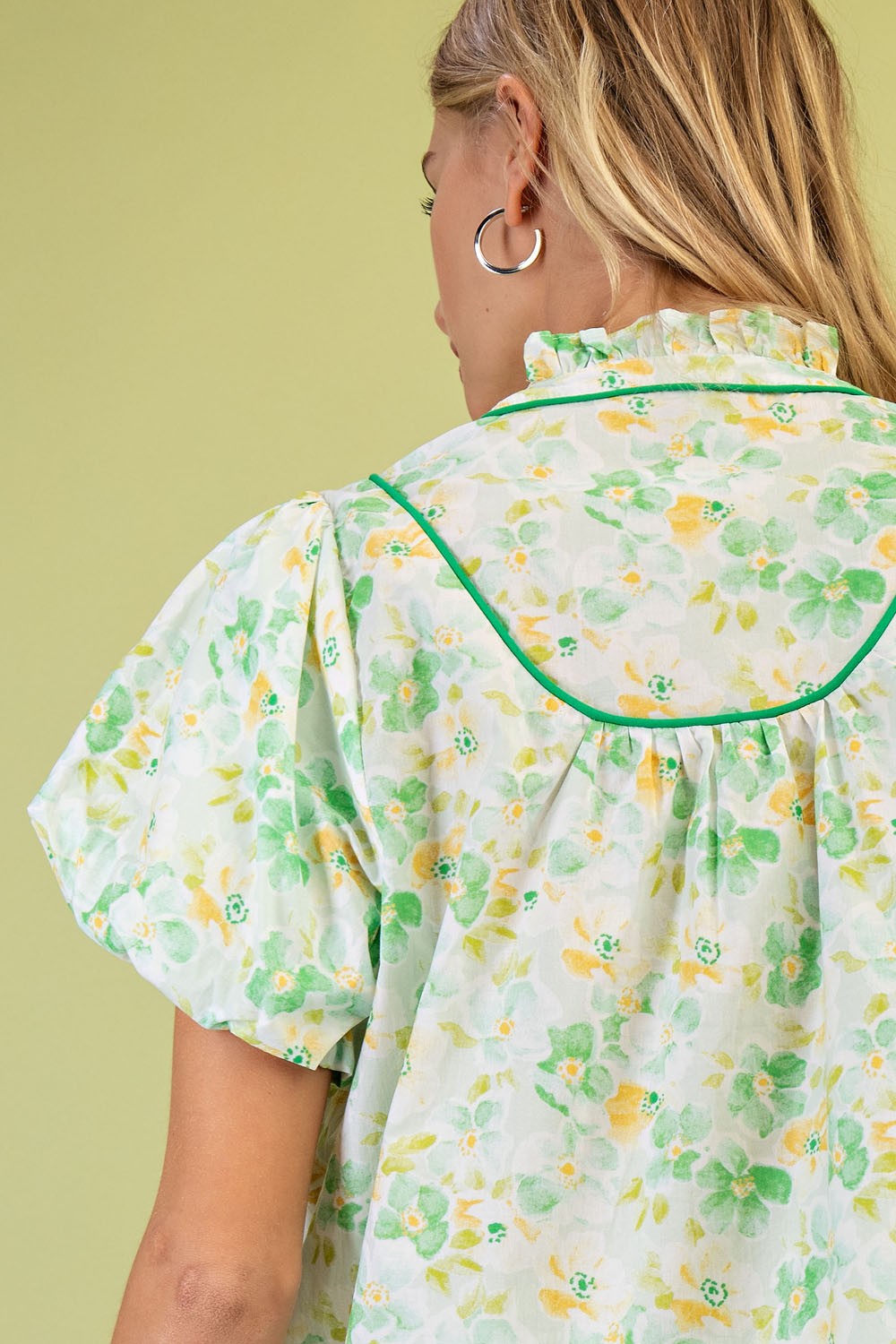 The Mallie Floral Piping Blouse