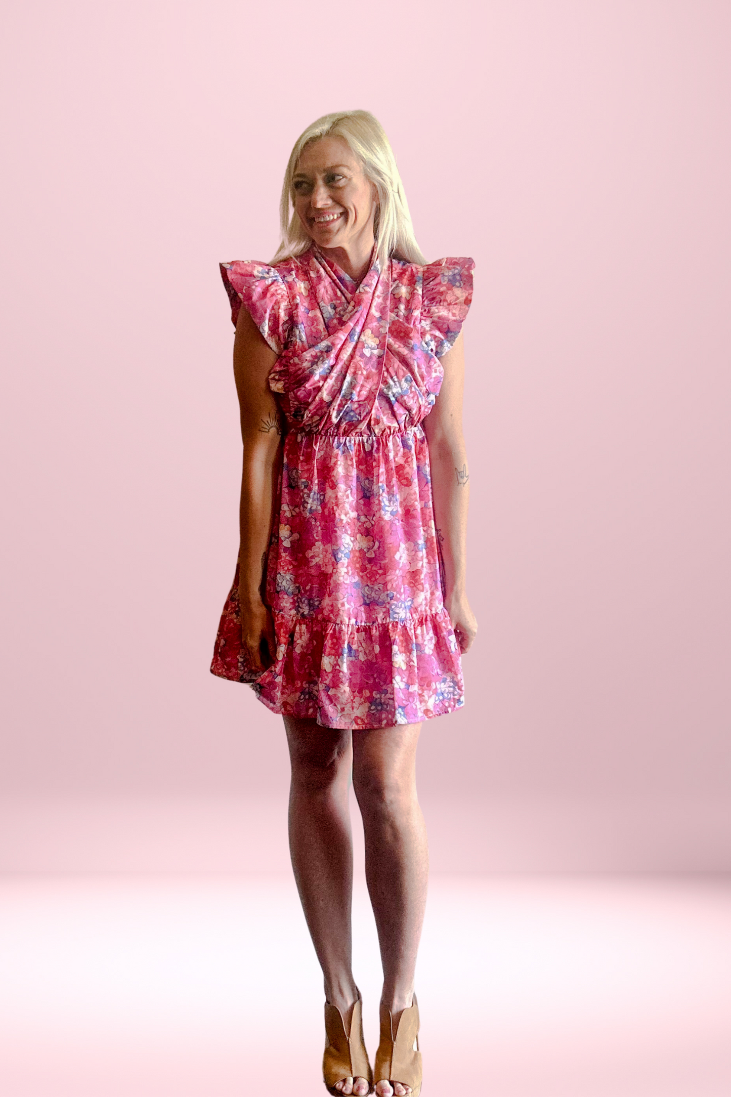Melissa Mock Halter Neck Wrap Dress